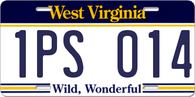 WV license plate 1PS014