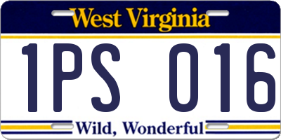 WV license plate 1PS016