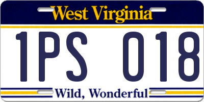 WV license plate 1PS018