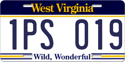 WV license plate 1PS019