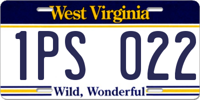 WV license plate 1PS022