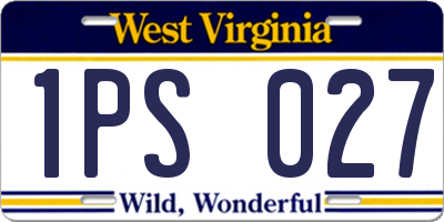 WV license plate 1PS027