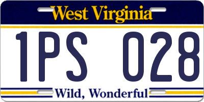 WV license plate 1PS028