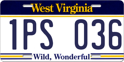 WV license plate 1PS036