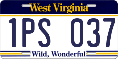 WV license plate 1PS037