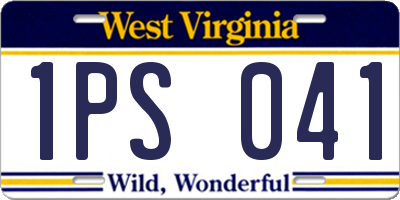 WV license plate 1PS041