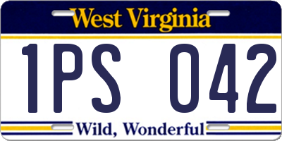 WV license plate 1PS042