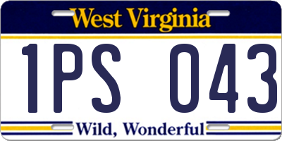 WV license plate 1PS043