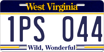WV license plate 1PS044