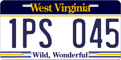 WV license plate 1PS045