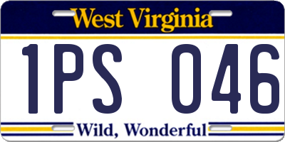 WV license plate 1PS046