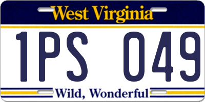 WV license plate 1PS049