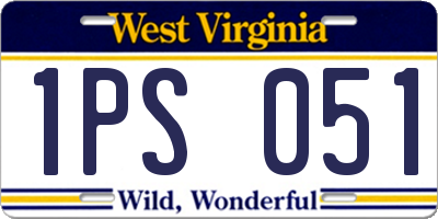 WV license plate 1PS051