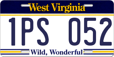 WV license plate 1PS052
