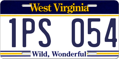 WV license plate 1PS054