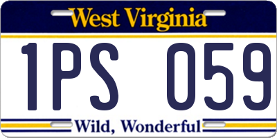 WV license plate 1PS059
