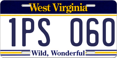 WV license plate 1PS060