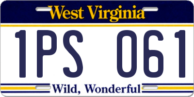 WV license plate 1PS061