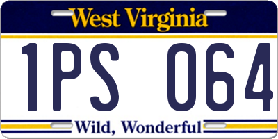 WV license plate 1PS064