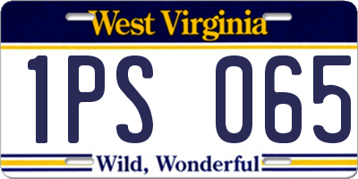 WV license plate 1PS065