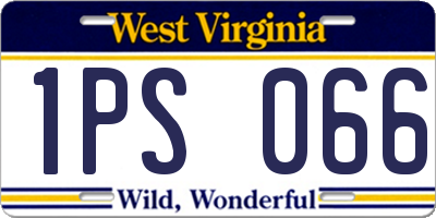 WV license plate 1PS066