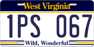 WV license plate 1PS067