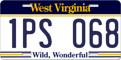 WV license plate 1PS068