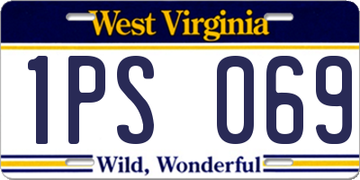 WV license plate 1PS069