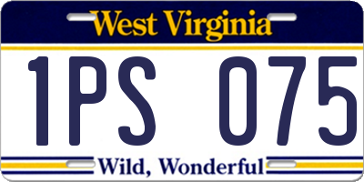 WV license plate 1PS075