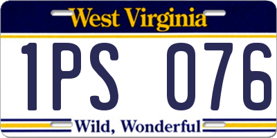 WV license plate 1PS076