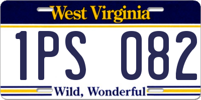 WV license plate 1PS082