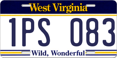 WV license plate 1PS083