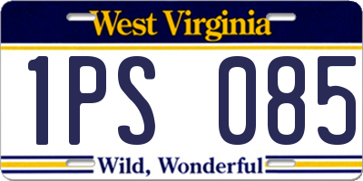 WV license plate 1PS085