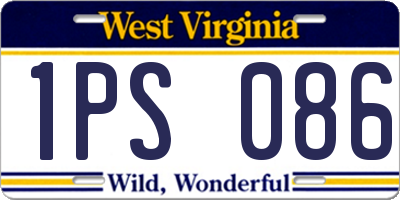 WV license plate 1PS086