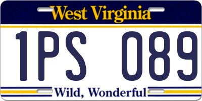 WV license plate 1PS089