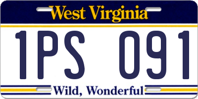 WV license plate 1PS091