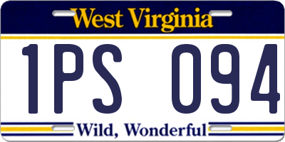 WV license plate 1PS094