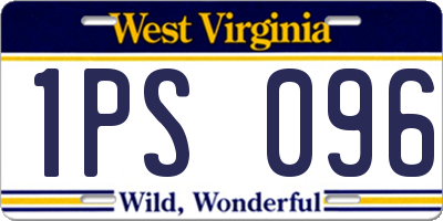WV license plate 1PS096