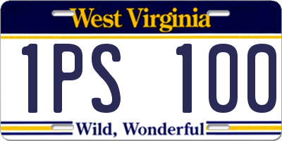 WV license plate 1PS100