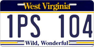WV license plate 1PS104