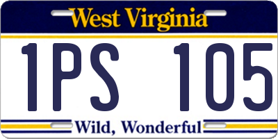 WV license plate 1PS105