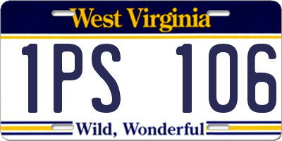 WV license plate 1PS106
