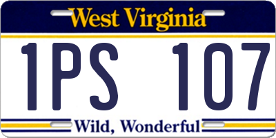 WV license plate 1PS107