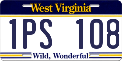 WV license plate 1PS108