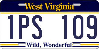 WV license plate 1PS109