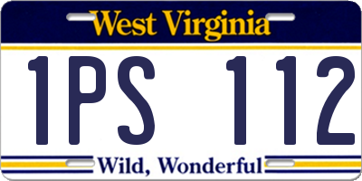 WV license plate 1PS112