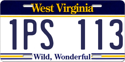 WV license plate 1PS113