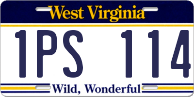 WV license plate 1PS114