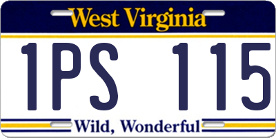 WV license plate 1PS115
