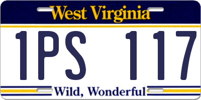WV license plate 1PS117